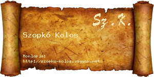 Szopkó Kolos névjegykártya